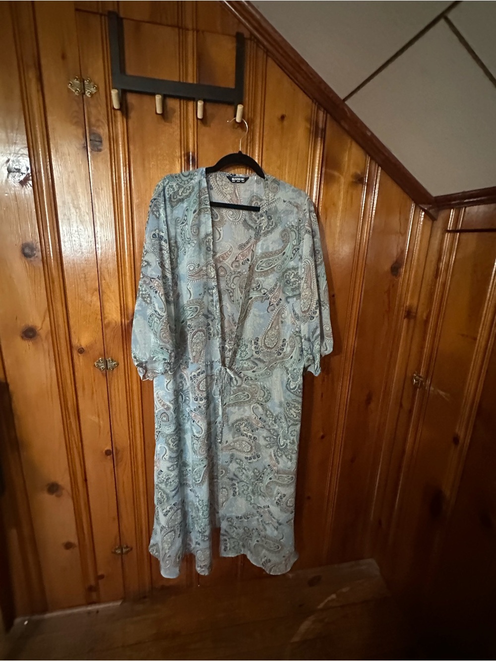 BloomChic Light Blue Paisley Sheer Duster